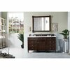 James Martin Vanities Brittany 60in Single Vanity, Burnished Mahogany w/ 3 CM Arctic Fall Solid Surface Top 650-V60S-BNM-3AF